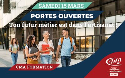 JPO 2025 : votre futur métier vous attend dans l’artisanat avec CMA Formation